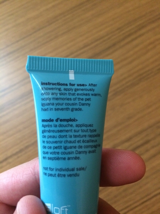 This was on a lotion they provide at my hotel