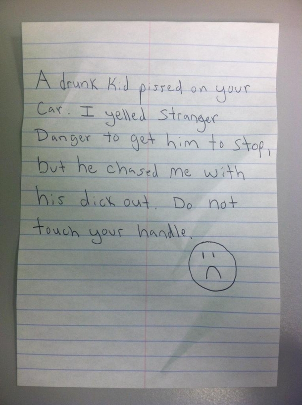 This was on my buddys car last night when we left the bar
