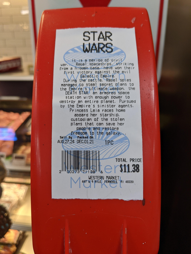 This was on the ticket dispenser for the meat counter at my local grocery store