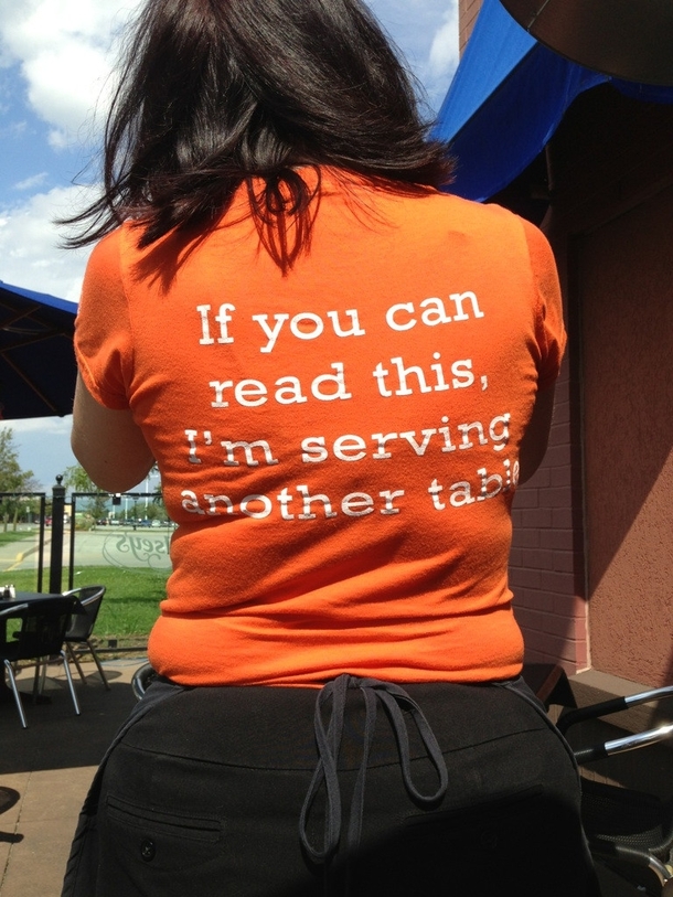 This was our servers shirt