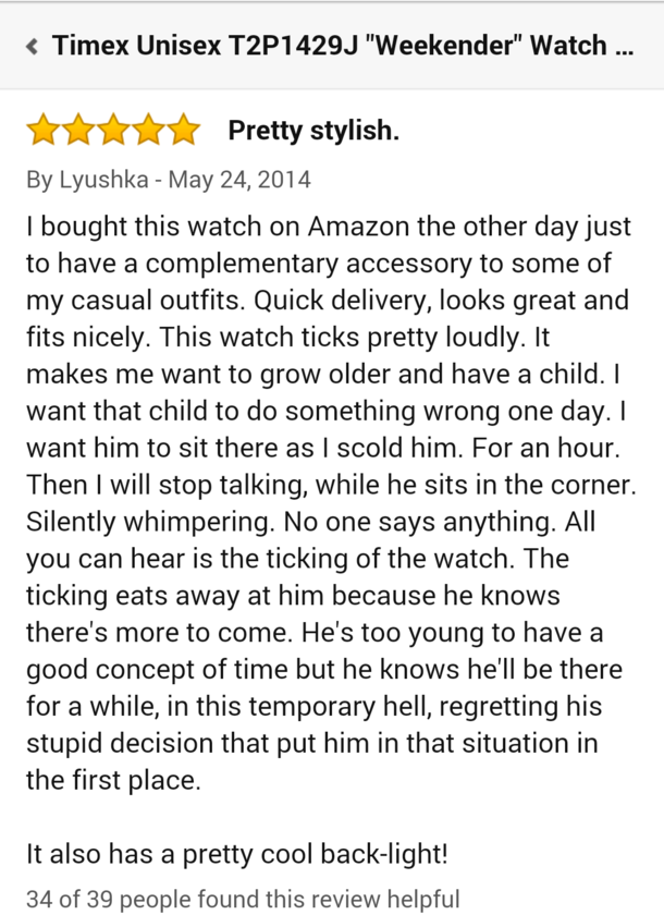 This watch review on Amazon