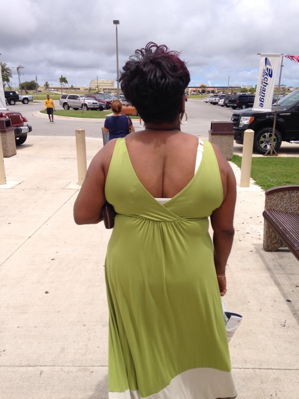 This womans head is on backwards