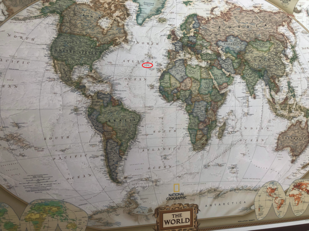This world map from National Geographic in our meeting room