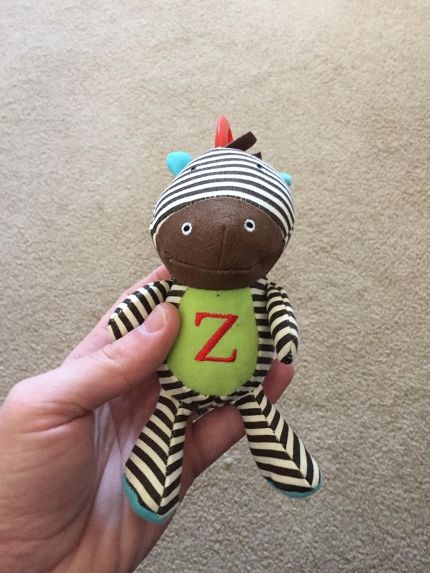 This Zebra toy also look like a happy black child