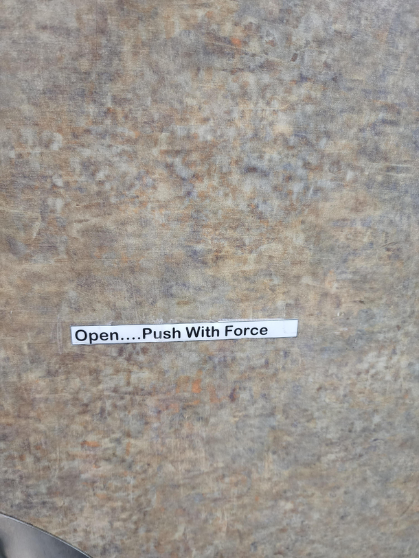 Those bathroom door at this gas station I had to make an emergency stop at you know when suddenly youve gotta poop and it can NOT wait Seems I need to be a jedi to use thr facilities