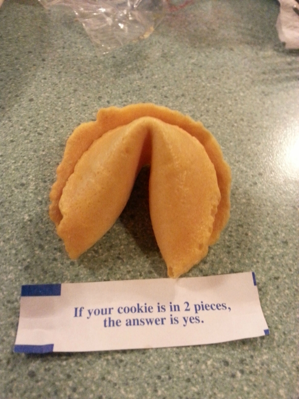 Thought Id be cool and take the fortune out of the cookie without breaking it