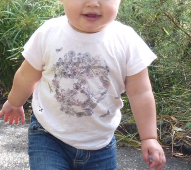 Thought my toddlers t-shirt was flowers and butterflies turns out it is also a skull