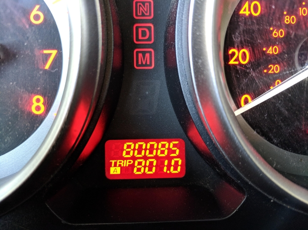 Three weeks ago I reset my trip meter in anticipation for today But then I looked down  miles too late