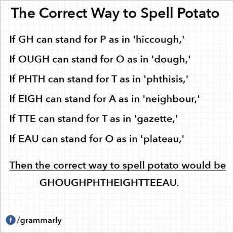TIL how to properly spell Potato
