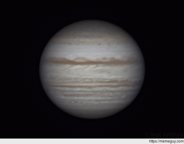 Time-lapse of Jupiter and the Great Red Spot I took using my backyard telescope