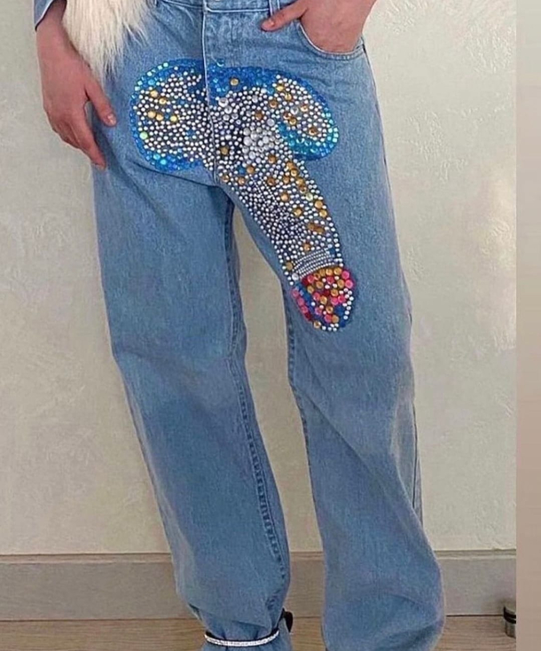 Tims mom finally finished his pants for his wedding