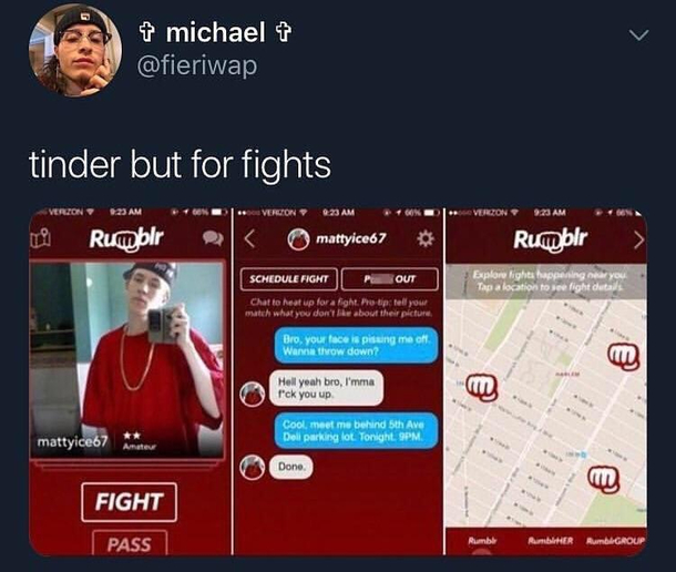 tinder for fighting your local yute