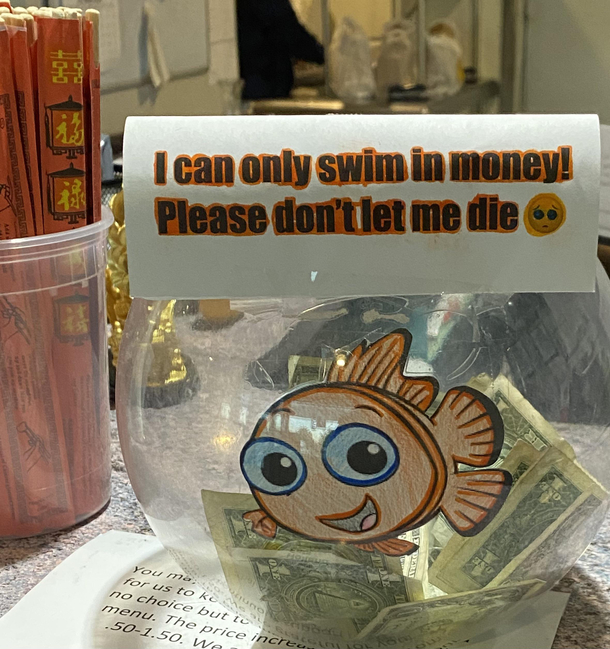 Tip jar at a local Restaurant