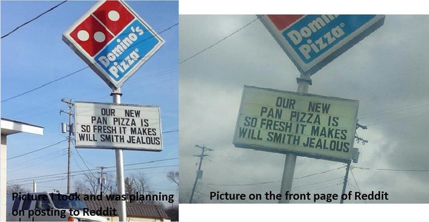 Tip to Redditors If you take a funny picture to post on Reddit post it right away