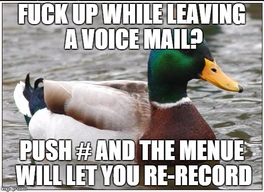 To that potential employee that goofed on a voicemail and then said fuck