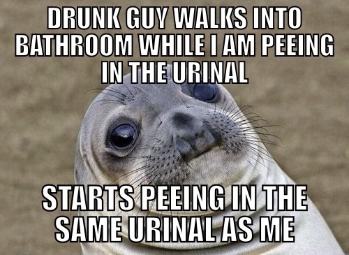 To the guy who got pee flicked on him I understand your pain