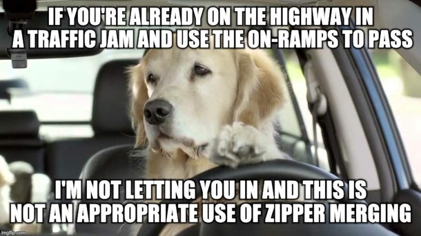To the people that complained about the use of the advice mallard and zipper merging