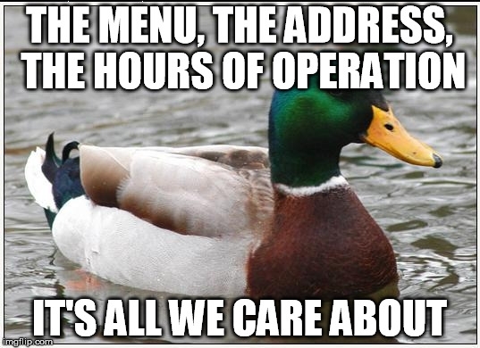 To the people who design websites for restaurants
