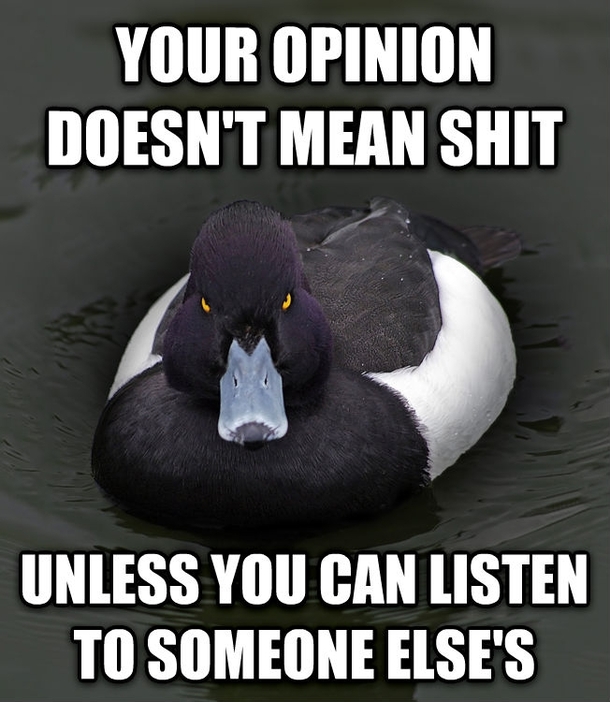 To the wankers who stop paying attention when you challenge their opinion