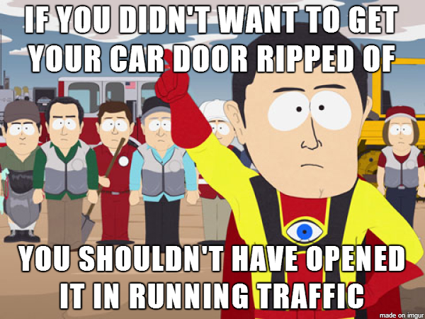 To the woman who accused me of dealing damage to her property