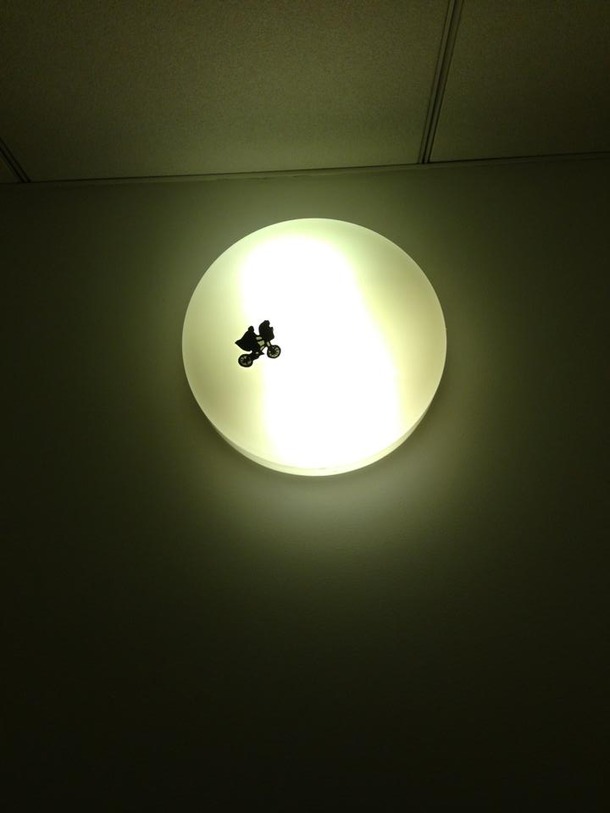 To Whoever put this on the mens bathroom light Youre a genius sir