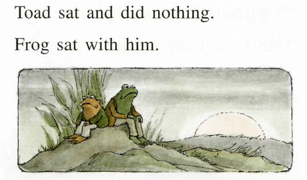 Toad sat with him