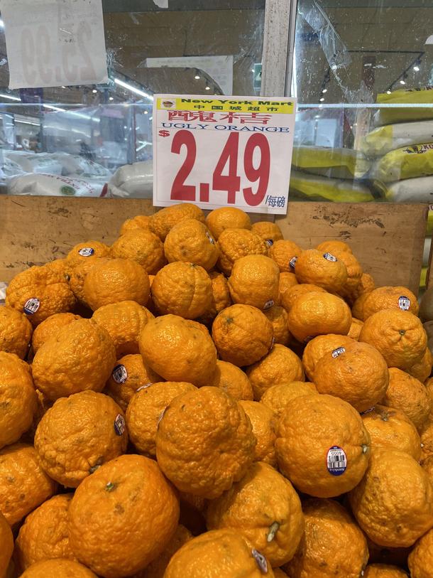 Today I saw ugly oranges being sold as ugly oranges