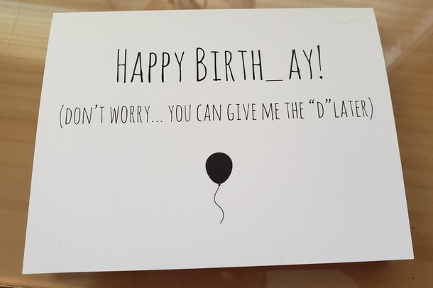 Today is my rd birthday My wife gave me this card at breakfast