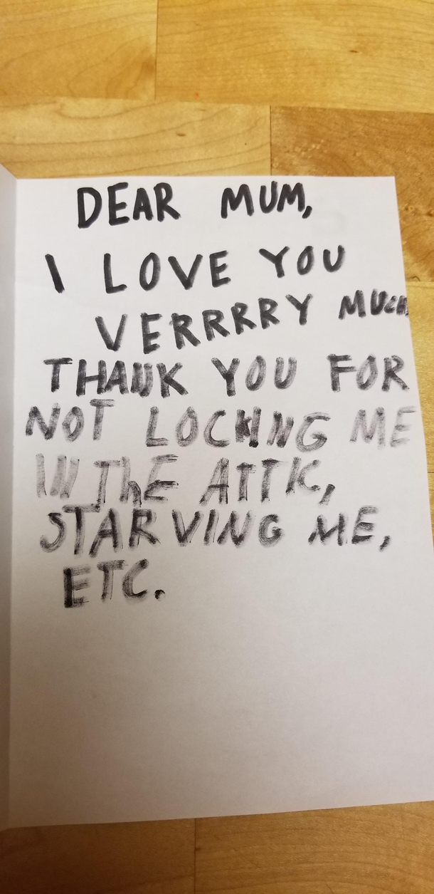 Today is my th bday This was my fave card from my  year old daughter