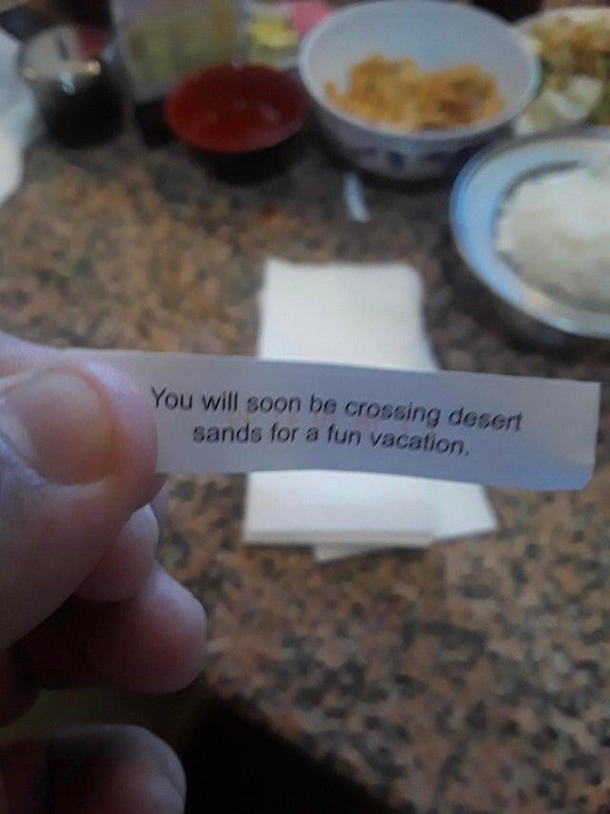 Today my friend ate a fortune cookie