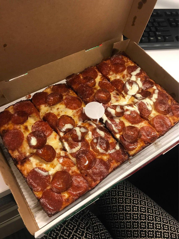 Told them to write congrats on the pizza in ranch