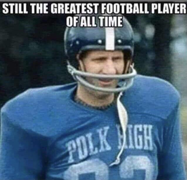 Tom Brady who the fact that in  Al Bundy scored four touchdowns in a single game while playing for the Polk High School Panthers in the  champ including the game-winning touchdown in the final seconds against his old nemesis Bubba Spare Tire Dixon GOAT