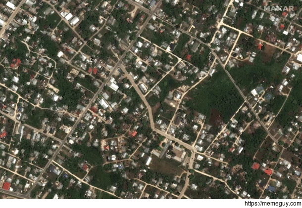 Tongatapu island in Tonga before TongaHunga Haapai exploded and after covered in ash