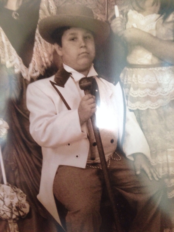 Took an old time photo when I was a kid Ended up looking like a pimp