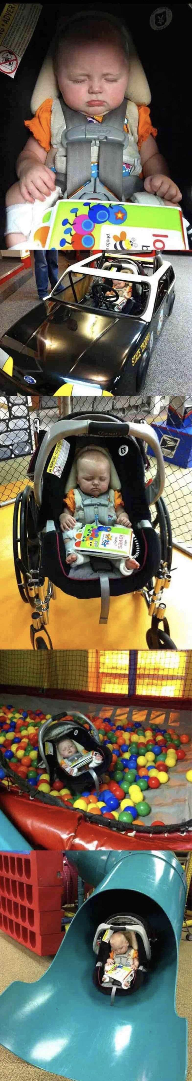 Took kids to Childrens Museum My five month old fell asleep before we got there but we didnt let that stop her from having a BLAST