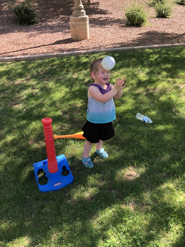 Took my daughter to play t-ball for the first time It went well