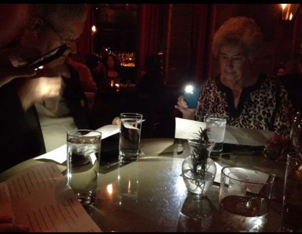 Took the parents to a fancy restaurant with mood lighting for my graduation