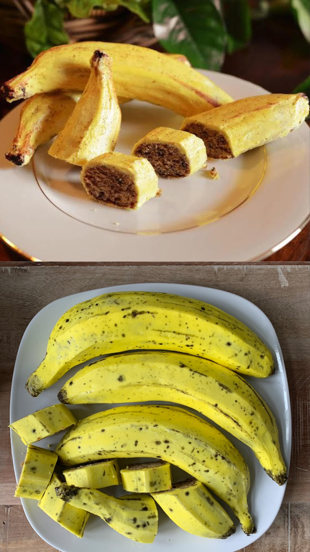 Top photo is the inspiration Bottom is my execution I cant lie- Im pretty excited about how my banana bread turned out