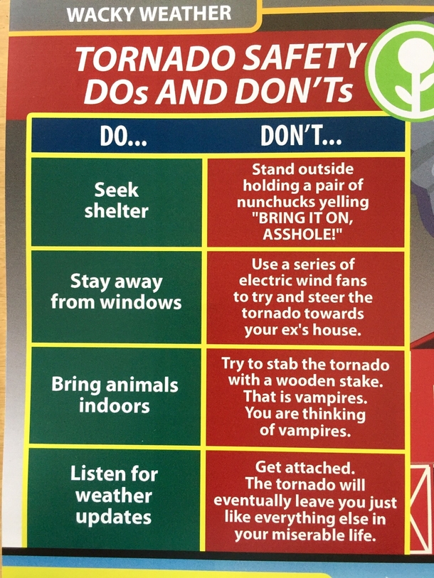 Tornado Safety DOs and DONTs