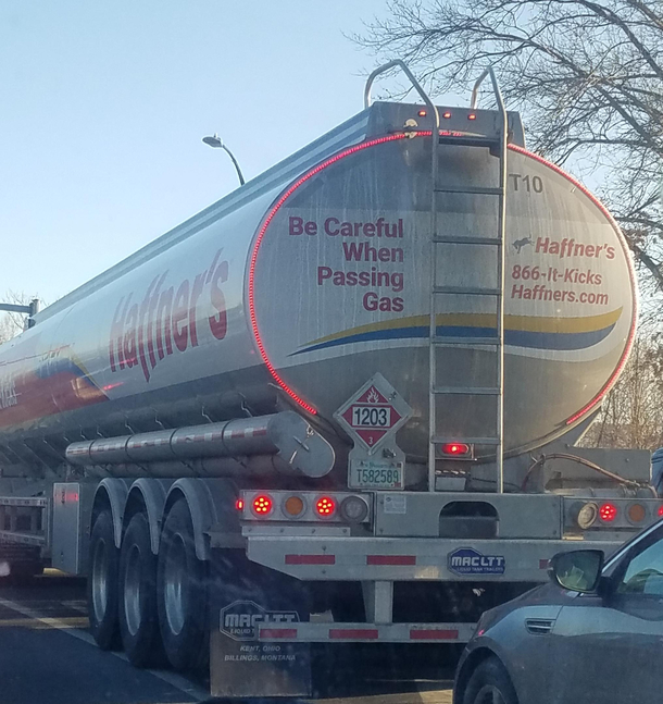 Total dad joke on this gas tanker