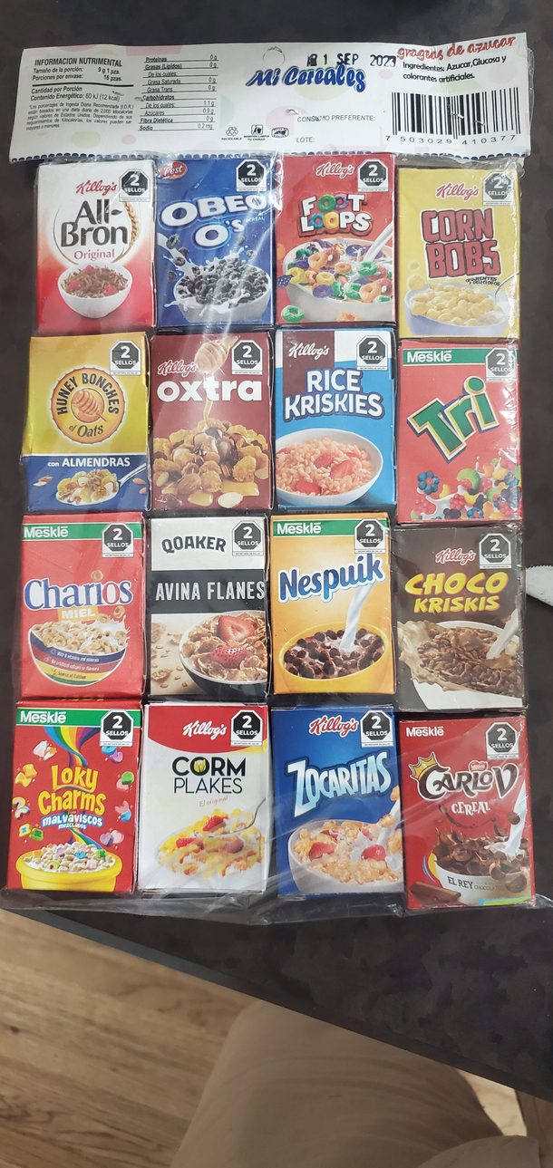 Toy cereal boxes from Mexico The longer you look the funnier it gets