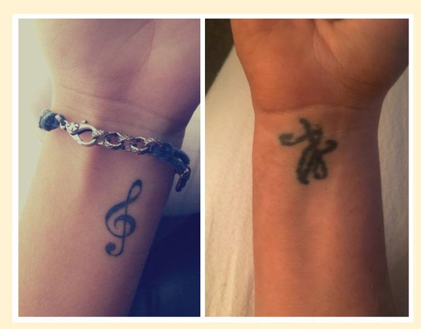 Treble clef tattoo