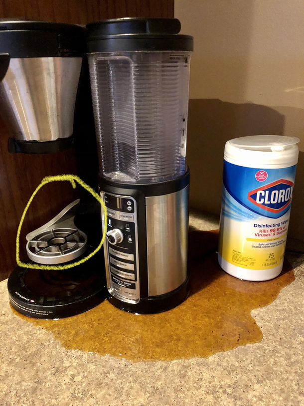 Tried to make a cup of coffee at  am Should have had a cup of coffee first