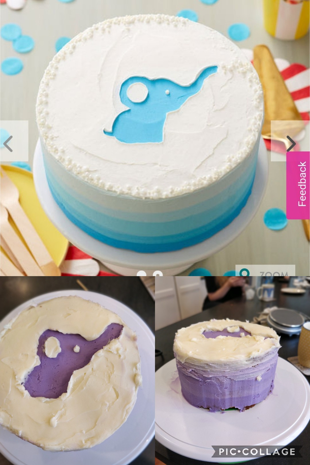 Tried to make a cute elephant cake for my sister