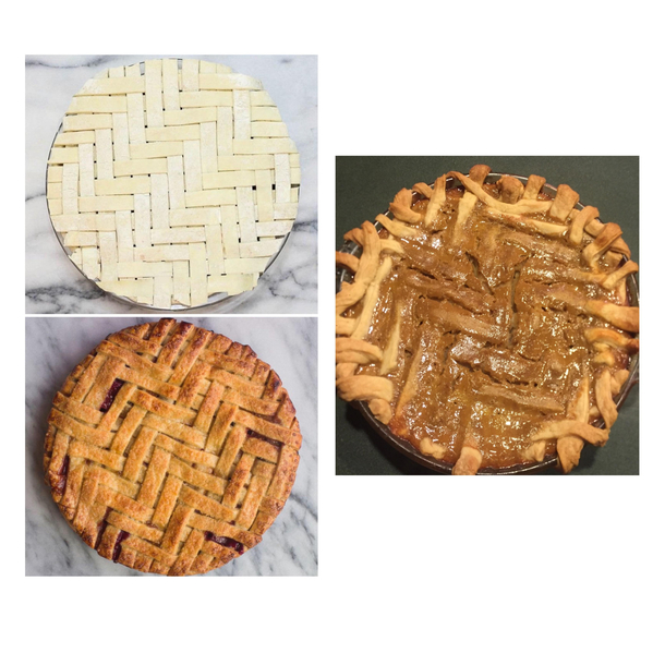 Tried to make a herringbone crust on this pumpkin pie Didnt realize I needed to bake the pie first 