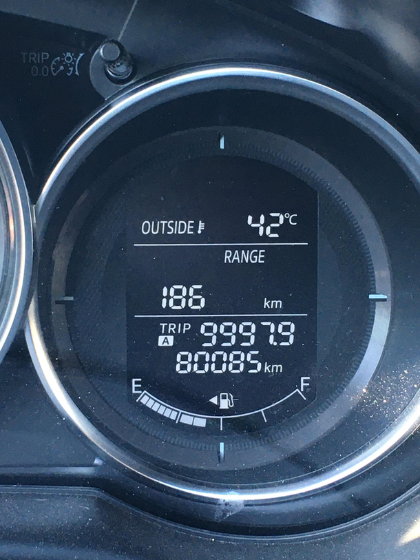 Trying to beat record heat in BC but still enjoying a major Odometer milestone 