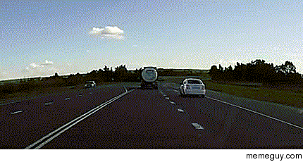 Trying to pass a semi on the shoulder
