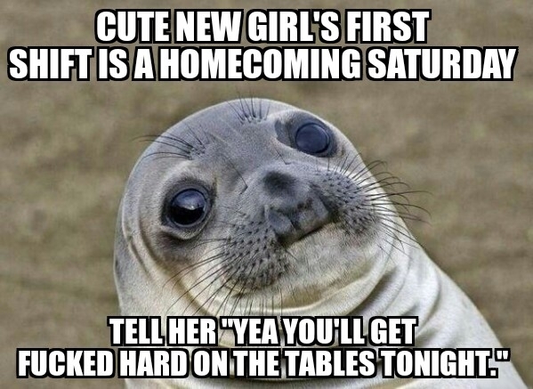 Trying to tell a new server how busy we were going to be Phrasing