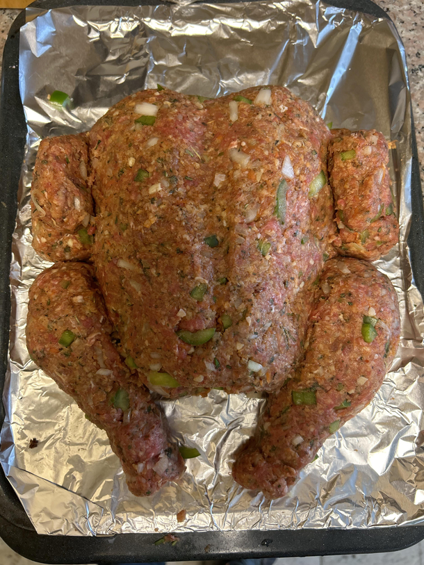 Turducken Meatloaf uncooked