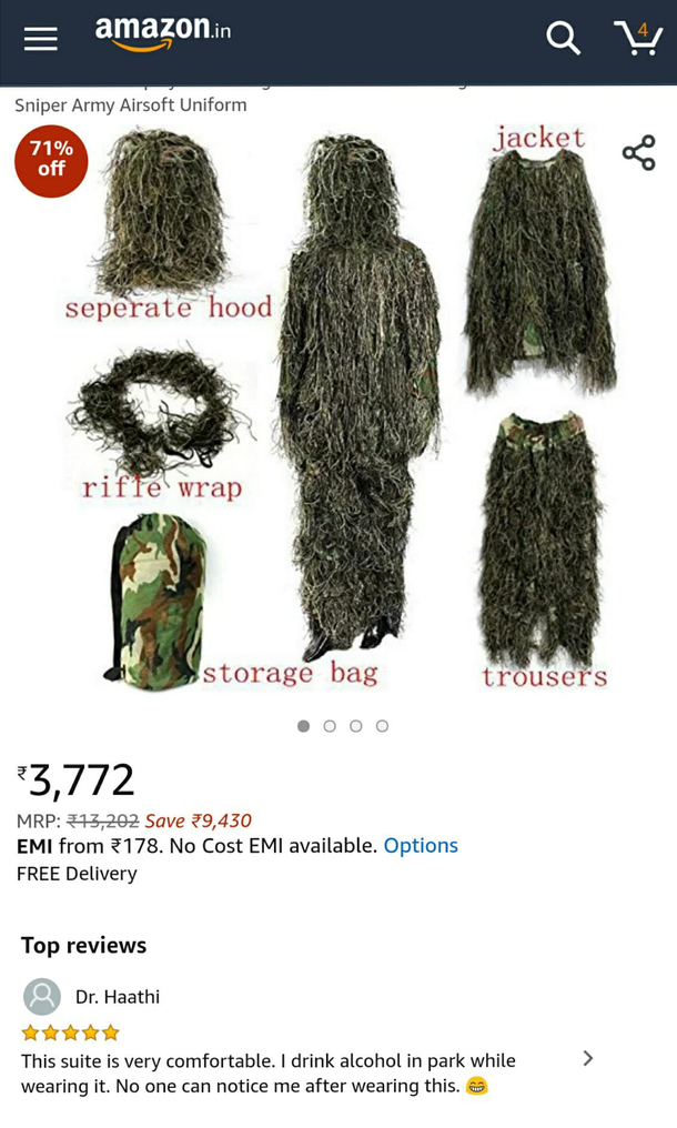 Turns out there are others uses of a ghillie suit